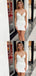 Mermaid White V-neck Embroidery Spaghetti Straps Tight Graduation Party Short Homecoming Dresses ,QB0725