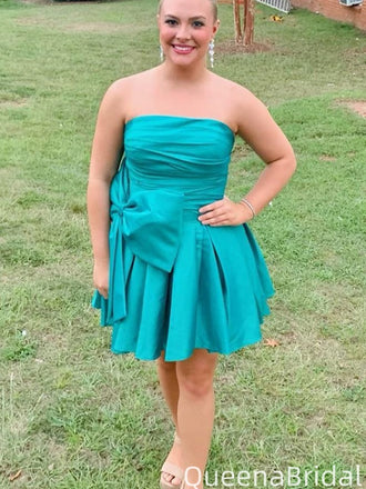 Elegant Strapless A-line Short Mini Homecoming Dress,QB1091