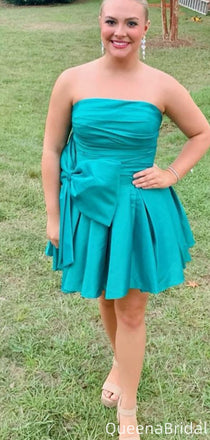 Elegant Strapless A-line Short Mini Homecoming Dress,QB1091