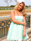 Casual Spaghetti Strap A-line Short Mini Homecoming Dress,QB1094