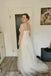 Elegant White Spaghetti Strap A-Line Lace V Neck Long Wedding Dresses,WGP216