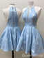 Blue Appliques A-line Graduation Party Short Homecoming Dresses , QB0807