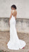 Elegant White Open Back Mermaid Plunging  Long Wedding Dresses with Trailing ,WGP223