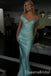 Elegant Blue Off Shoulder Sheath Long Prom Dresses ,WGP1581