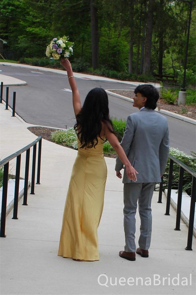 Stylish Yellow/Blue Sweetheart Sheath Long Prom Dresses  ,WGP1586