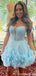 Gorgeous Spaghetti Strap A-line Short Mini Homecoming Dress,QB1103