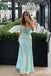 Stylish Yellow/Blue Sweetheart Sheath Long Prom Dresses  ,WGP1586