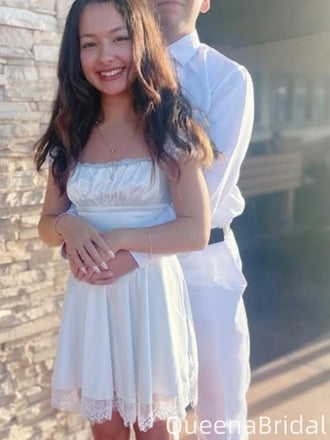 Elegant Short Sleeves A-line Short Mini Homecoming Dress,QB0981