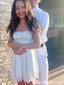 Elegant Short Sleeves A-line Short Mini Homecoming Dress,QB0981