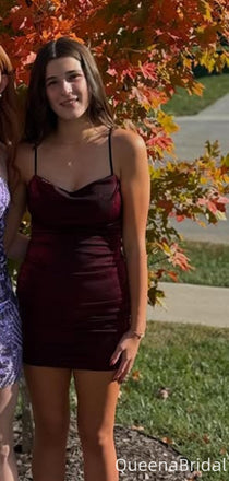 Sexy Spaghetti Strap Sheath Short Mini Homecoming Dress,QB0994