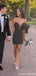 Formal One-shoulder V-neck Sheath Short Mini Homecoming Dress,QB1106