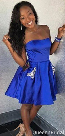 Elegant Strapless A-line Short Mini Homecoming Dress,QB1107