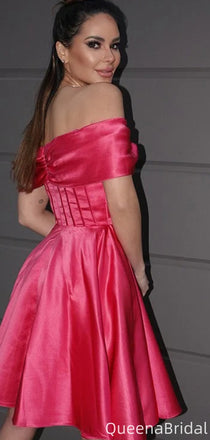 Elegant Off-shoulder A-line Short Mini Homecoming Dress,QB1108