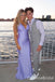 Gorgeous Lilac Plunging V Neck Mermaid Long Prom Dresses  ,WGP1593