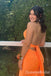 Gorgeous Orange V Neck Mermaid Long Prom Dresses  ,WGP1595