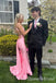 Gorgeous Pink/Yellow V Neck Mermaid Long Prom Dresses  ,WGP1597