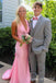 Gorgeous Pink/Yellow V Neck Mermaid Long Prom Dresses  ,WGP1597