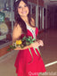 Casual V-neck Spaghetti Strap A-line Short Mini Homecoming Dress,QB0995