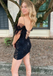 Sexy Black Lace Appliques Lace Up Back Mermaid Graduation Party Homecoming Dresses,QB0680