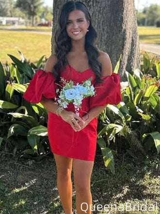 Elegant Strapless Sweetheart Sheath Short Mini Homecoming Dress,QB0982