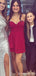 Casual V-neck Spaghetti Strap A-line Short Mini Homecoming Dress,QB0995