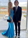 Gorgeous Blue Halter Mermaid Long Prom Dresses  ,WGP1599