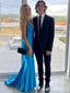 Gorgeous Blue Halter Mermaid Long Prom Dresses  ,WGP1599