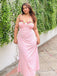 Elegant Floral Embroidery Pink Sheath Party Dress Long Prom Dresses to Impress ,WGP1538