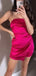 Elegant Rose Pink Spaghetti Straps Simple Cheap Short Homecoming Dresses, QB0466