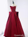 Elegant  Red Strapless A-line Lace up Back  Party Dress Long Prom Dresses to Impress ,WGP1396