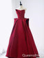 Elegant  Red Strapless A-line Lace up Back  Party Dress Long Prom Dresses to Impress ,WGP1396