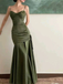 Olive Spaghetti Straps Sweetheart Mermaid Evening Gown Maxi Long Evening Party Prom Dresses ,WGP1003