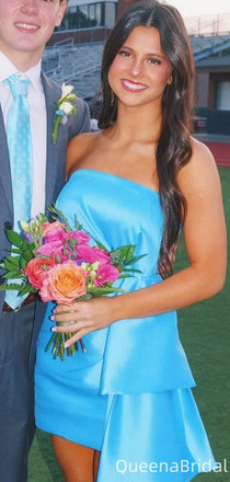 Elegant Strapless Sheath Short Mini Homecoming Dress,QB0996