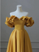 Sexy Yellow Strapless A-line Party Dress Long Prom Dresses to Impress ,WGP1397