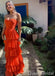 Orange Strapless Layer Sweetheart A-line Evening Gown Maxi Long Evening Party Prom Dresses ,WGP1061