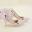 Women's Wedding Shoes Pointed Toe Crystal High Heel Decorative Heel Bridal Shoes,H34