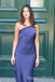 Gorgeous Navy Blue One Shoulder Mermaid Long Party Dress Prom Dresses ,WGP1885