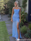 Elegant Blue Spaghetti Straps Sweetheart Mermaid Long Prom Dresses ,WGP1602