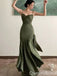 Olive Spaghetti Straps Sweetheart Mermaid Evening Gown Maxi Long Evening Party Prom Dresses ,WGP1003