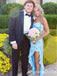 Stylish Strapless Blue Sheath Party Dress Long Prom Dresses to Impress ,WGP1539