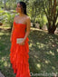 Orange Strapless Layer Sweetheart A-line Evening Gown Maxi Long Evening Party Prom Dresses ,WGP1061