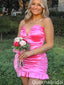 Elegant Strapless Notched Sheath Short Mini Homecoming Dress,QB0997