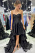 Black High Low Strapless A-line Layer Evening Gown Long Evening Party Prom Dresses ,WGP1247