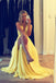 Sexy Yellow Plunging A-line Party Dress Long Prom Dresses to Impress ,WGP1398