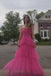 Pink Spaghetti Straps A-line Party Dress Long Prom Dresses to Impress ,WGP1540