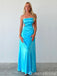 Sexy Blue Strapless A-line Long Prom Dresses ,WGP1607