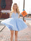 Elegant Charming Sweetheart A-line Spaghetti Straps Short Homecoming Dresses with Pleats ,QB0666