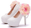 Women's Wedding Shoes Lace Shoes Beaded Flower Shoes High Heel Bridal Shoes,H36