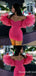 Hot Pink Off-the-shoulder Sweetheart Mermaid Graduation Party Short Homecoming Dresses,QB0754