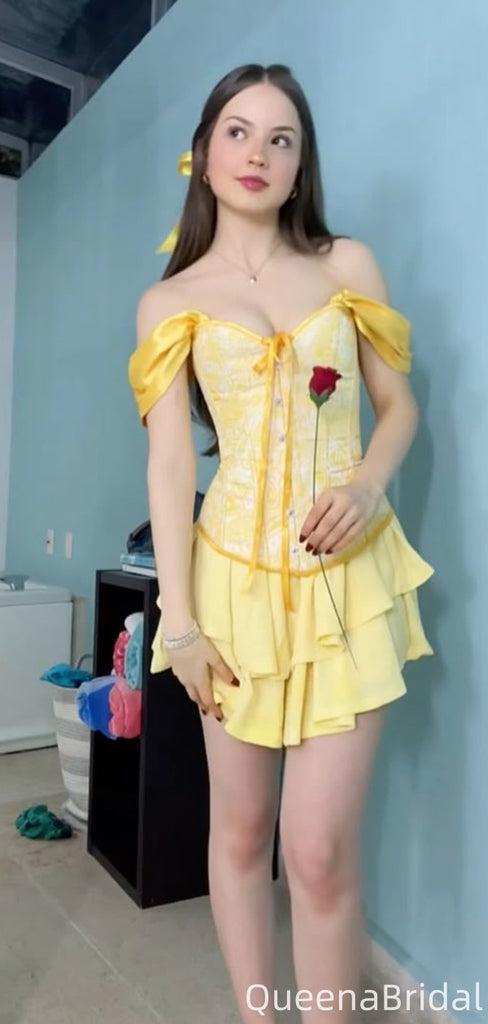 Gorgeous Off-shoulder A-line Short Mini Homecoming Dress,QB1111